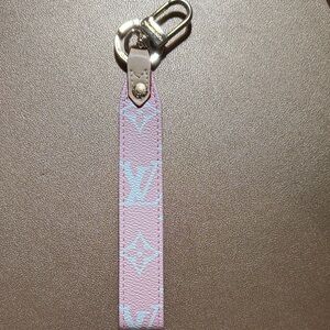 Fashion Pink Monogram Wristlet Keychain